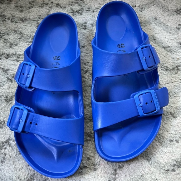 Birkenstock Arizona Essentials EVA Blue Slides Pool Shoes Double Buckle Sandals - Picture 8 of 14